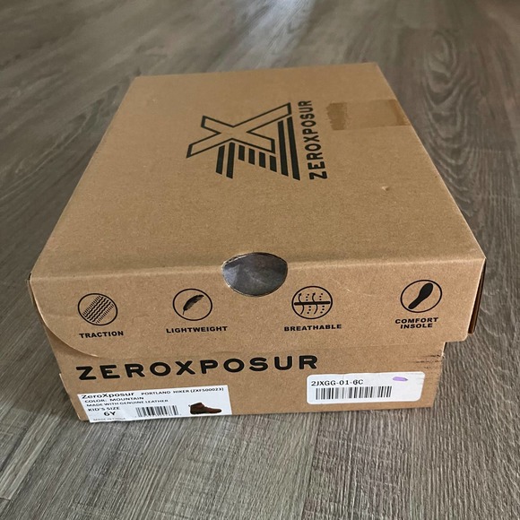 ZeroXposur Kids Mountain Genuine Leather Portland Hiker Hiking Boots Shoes - 6Y - Picture 2 of 8